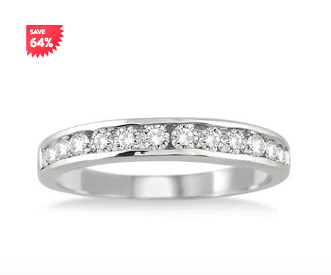 1/2 CARAT TW CHANNEL SET DIAMOND BAND IN 10K WHITE GOLD