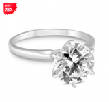 1 1/2 Carat Diamond Solitaire Ring in 14K White Gold 73% Off