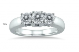 1 Carat TW Three Stone Diamond Ring in 10K White Gold (H-I Color, I1-I2 Clarity) $578 Onlyf