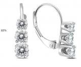 1 Carat TW Three Stone Drop Earrings in 14K White Gold $538, Market Value $1,449