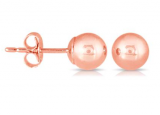 10K ROSE GOLD 5MM BALL STUD EARRINGS $24.89, Was $119