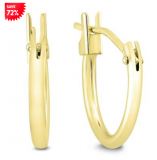 72% Off 10MM Huggie Hoop Earrings in 14K Yellow Gold