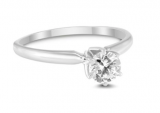 1/2 Carat Round Diamond Solitaire Ring in 14K White Gold $448 Shipped