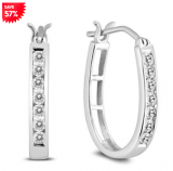 $34 Off 1/2 Carat TW Diamond Hoop Earrings in 10k White Gold $215, Was $249 Plus Free Shipping