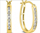 1/2 Carat TW Diamond Hoop Earrings in 10k Yellow Gold, Now $209 Shipped