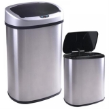 68% Off 13 and 2.4 Gallon Touch-Free Stainless-Steel Trash Can for $49.99 with free shipping