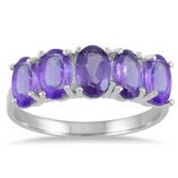 2.25 Carat Genuine Amethyst 5 Stone Band – $14.49 + Free Shipping