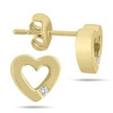 Gold Plated Sterling Silver Diamond Heart Earrings – $14 + Free Shipping