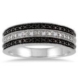 Genuine Black and White Diamond Ring in Sterling Silver – $18.49 + Free Shipping