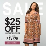 $25 off orders $75+ at Kiyonna with Coupon Code