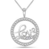 Valentine’s Day Diamond Love Pendant Set in .925 Sterling Silver – $19 + Free Shipping