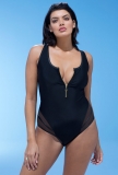 GabiFresh Midnight Zipper Plus Size Swimsuit $70 Was $100