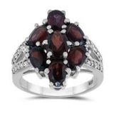 Garnet and White Topaz Cocktail Ring in .925 Sterling Silver – $18.49 + Free Shipping