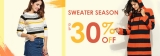 Women’s Winter Sweater 30% Off Thru Dec 31, 2017