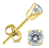 Diamond Solitaire Stud Earrings $138