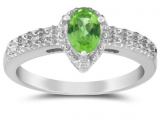 6x4mm Pear Shape Peridot Ring in .925 Sterling Silver $18.99 Only