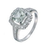 78% Off Sterling Silver Green Amethyst Ring (0.90 CT)