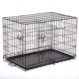 Pet Kennel Cat Dog Folding Crate Wire Metal Cage with Divider $24.99