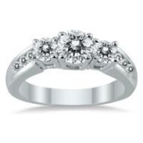 Diamond Three Stone Ring 68% Off