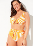 GABIFRESH X SWIMSUITS FOR ALL BLONDIE TIE FRONT HIGH WAIST UNDERWIRE BIKINI $68 Only Reg. $136