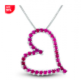 91% Off Lab Created Large Ruby Heart Slide Necklace In Sterling Silver