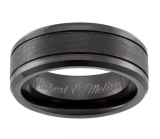 Men’s Tungsten Black Polished And Satin Finish Engraved Band 50% Off