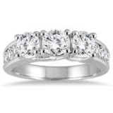 71% Off 2 Carat TW Diamond Three Stone Ring in 14K White Gold – $1999 + Free Shipping