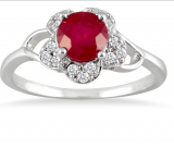 Ruby & Diamond Ring 10K White Gold 59% Off & More – RED WHITE & BLUE SALE – Independence Day Exclusive Blowouts