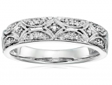 Sterling Silver Diamond Band Ring (1/20 cttw, I-J Color, I2-I3 Clarity) $45.67 Only