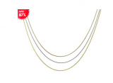 Triple Strand Three Tone Necklace in .925 Sterling Silver