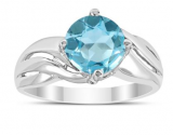 BLUE TOPAZ SAVANNA RING IN .925 STERLING SILVER 89% OFF