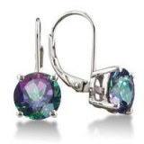 $17.49 5 Carat Mystic Topaz Lever Back Drop Earrings in .925 Sterling Silve