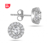 62% Off Diamond Halo Earrings 10K White Gold – $188 + Free Shipping Deal Price – $188