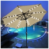 $139.91 off 9′ Patio Umbrella w/ 32 Solar Powered LEDs -$49.99 with Free Shipping